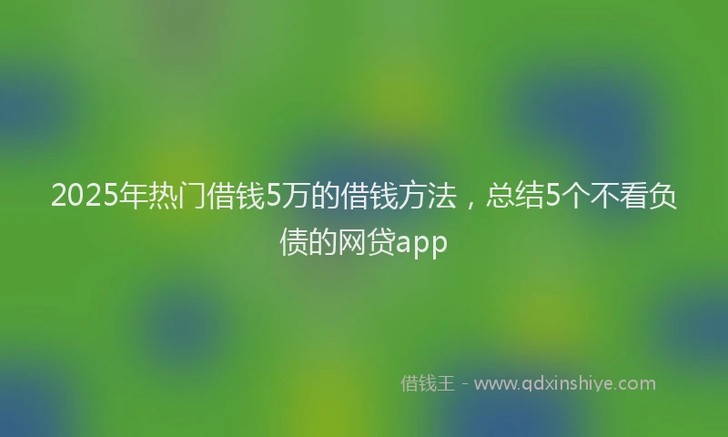 2025年热门借钱5万的借钱方法，总结5个不看负债的网贷app