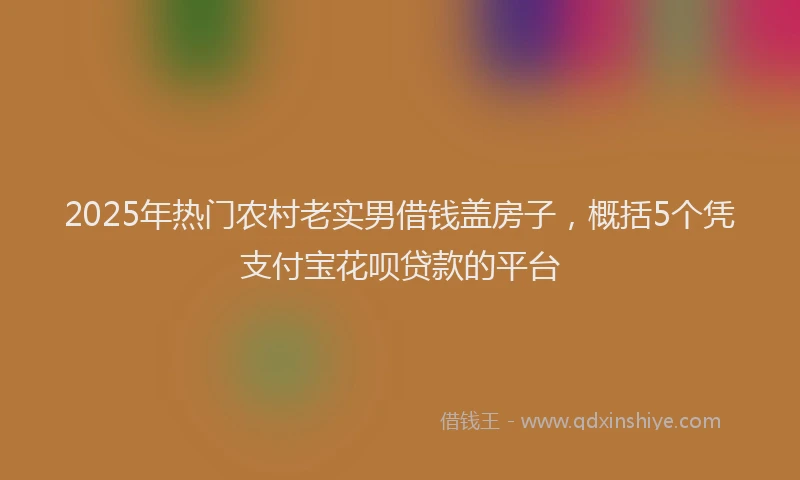 2025年热门农村老实男借钱盖房子，概括5个凭支付宝花呗贷款的平台