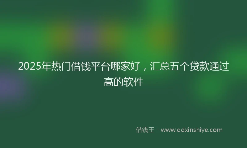 2025年热门借钱平台哪家好，汇总五个贷款通过高的软件