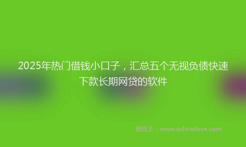 2025年热门借钱小口子，汇总五个无视负债快速下款长期网贷的软件
