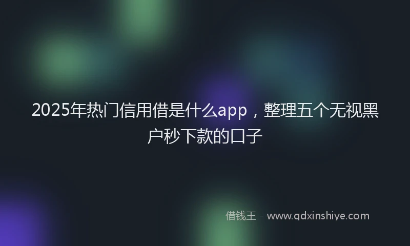 2025年热门信用借是什么app，整理五个无视黑户秒下款的口子