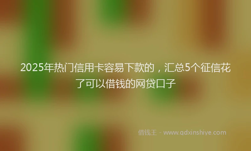 2025年热门信用卡容易下款的，汇总5个征信花了可以借钱的网贷口子