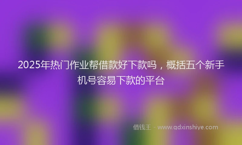 2025年热门作业帮借款好下款吗，概括五个新手机号容易下款的平台