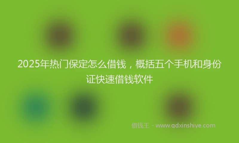 2025年热门保定怎么借钱，概括五个手机和身份证快速借钱软件