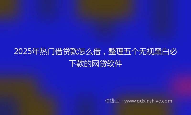 2025年热门借贷款怎么借，整理五个无视黑白必下款的网贷软件