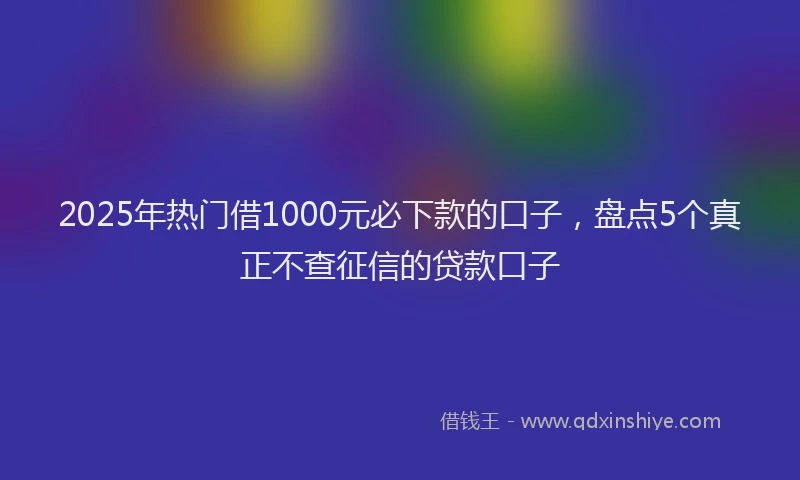 2025年热门借1000元必下款的口子，盘点5个真正不查征信的贷款口子