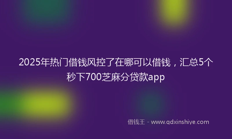 2025年热门借钱风控了在哪可以借钱，汇总5个秒下700芝麻分贷款app