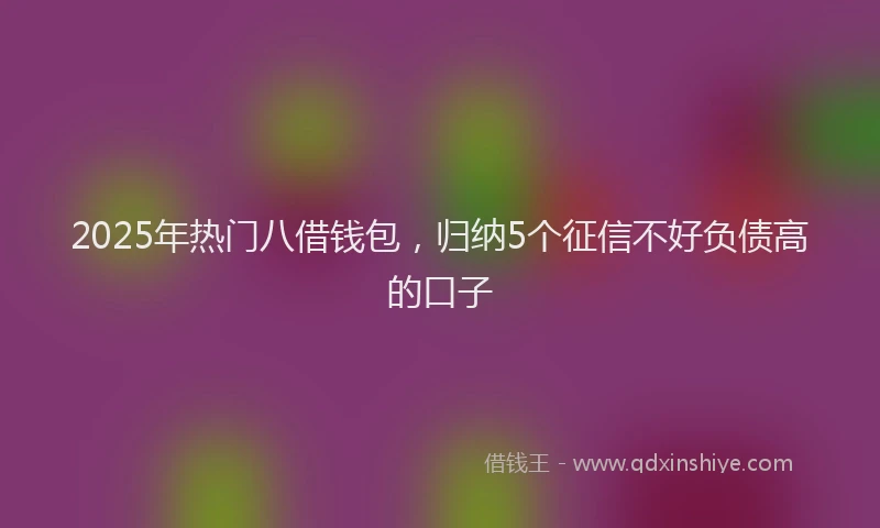 2025年热门八借钱包，归纳5个征信不好负债高的口子