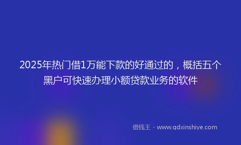 2025年热门借1万能下款的好通过的，概括五个黑户可快速办理小额贷款业务的软件