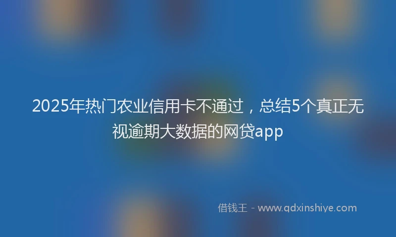 2025年热门农业信用卡不通过，总结5个真正无视逾期大数据的网贷app