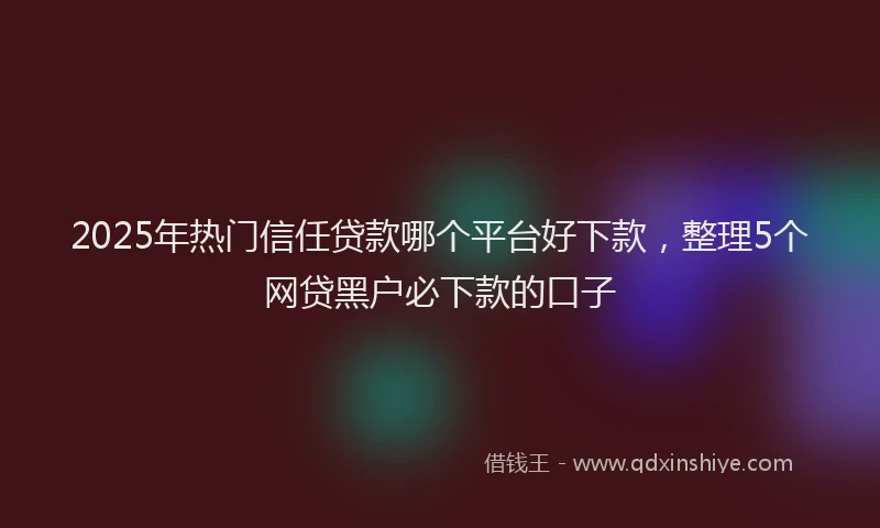 2025年热门信任贷款哪个平台好下款，整理5个网贷黑户必下款的口子