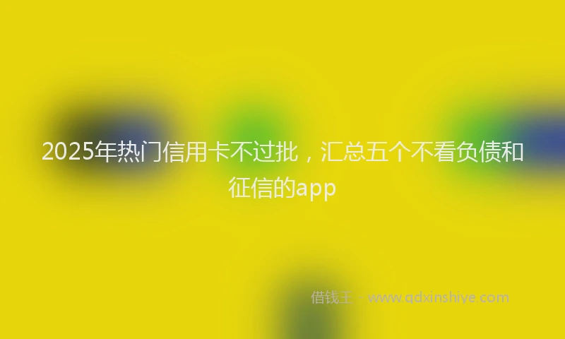 2025年热门信用卡不过批，汇总五个不看负债和征信的app