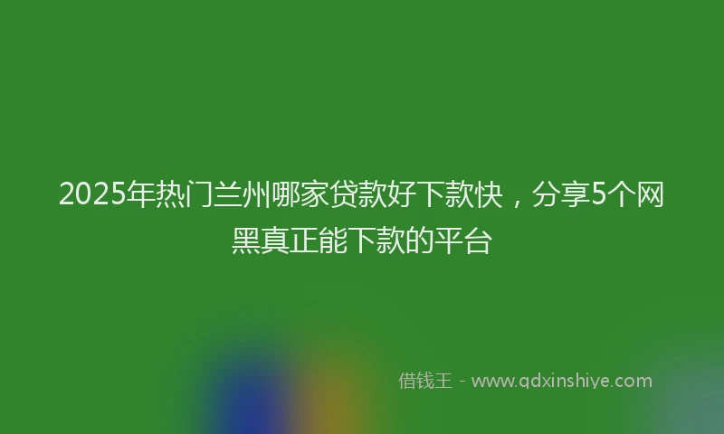2025年热门兰州哪家贷款好下款快，分享5个网黑真正能下款的平台