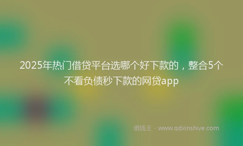 2025年热门借贷平台选哪个好下款的，整合5个不看负债秒下款的网贷app
