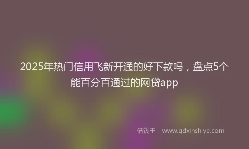 2025年热门信用飞新开通的好下款吗，盘点5个能百分百通过的网贷app