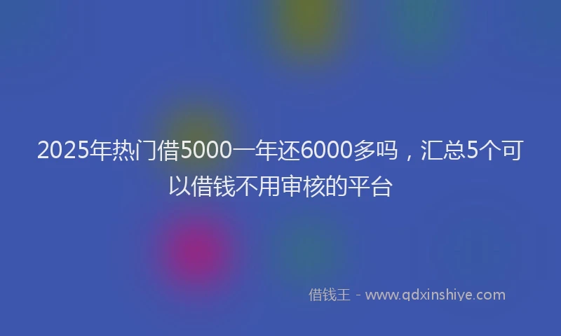 2025年热门借5000一年还6000多吗，汇总5个可以借钱不用审核的平台