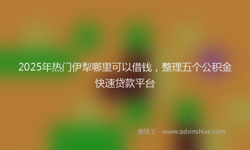 2025年热门伊犁哪里可以借钱，整理五个公积金快速贷款平台