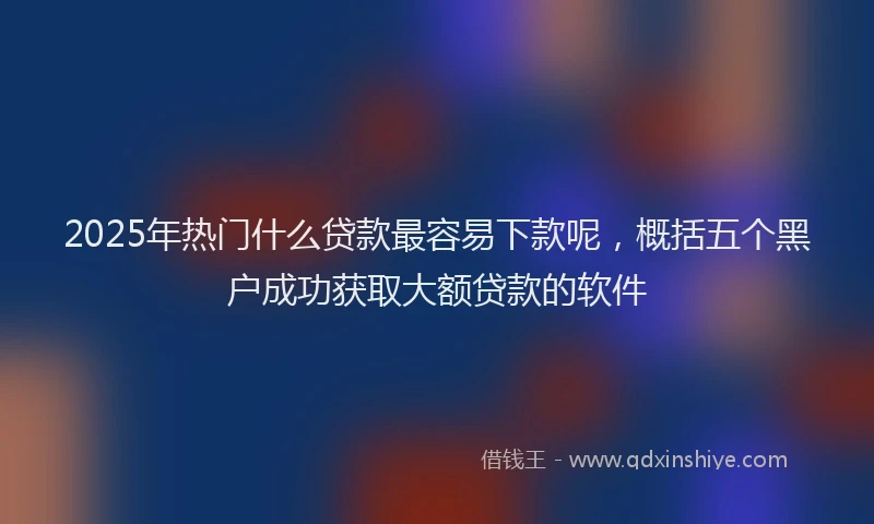 2025年热门什么贷款最容易下款呢，概括五个黑户成功获取大额贷款的软件