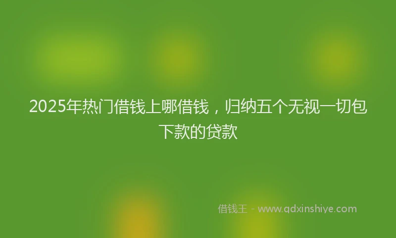 2025年热门借钱上哪借钱，归纳五个无视一切包下款的贷款