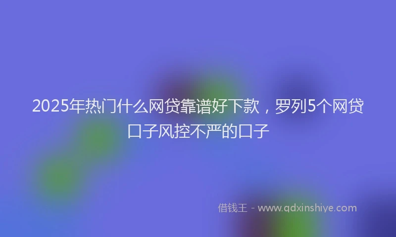 2025年热门什么网贷靠谱好下款，罗列5个网贷口子风控不严的口子