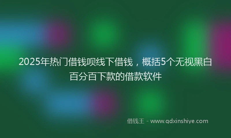 2025年热门借钱呗线下借钱，概括5个无视黑白百分百下款的借款软件