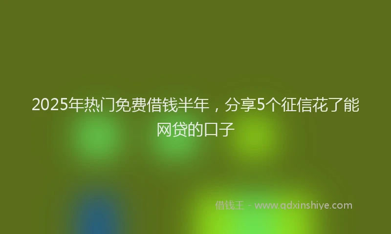 2025年热门免费借钱半年，分享5个征信花了能网贷的口子