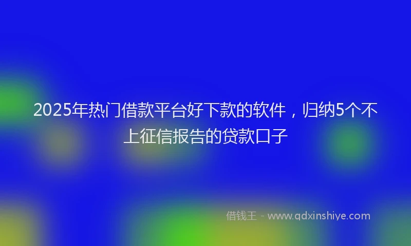 2025年热门借款平台好下款的软件，归纳5个不上征信报告的贷款口子
