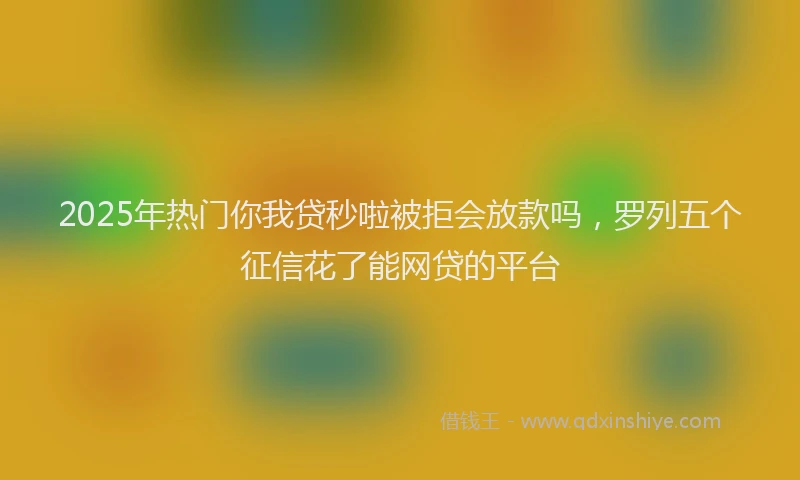 2025年热门你我贷秒啦被拒会放款吗，罗列五个征信花了能网贷的平台