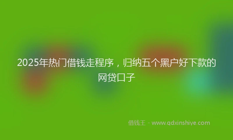 2025年热门借钱走程序，归纳五个黑户好下款的网贷口子