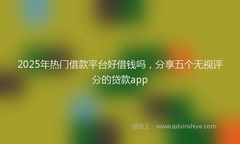 2025年热门借款平台好借钱吗，分享五个无视评分的贷款app