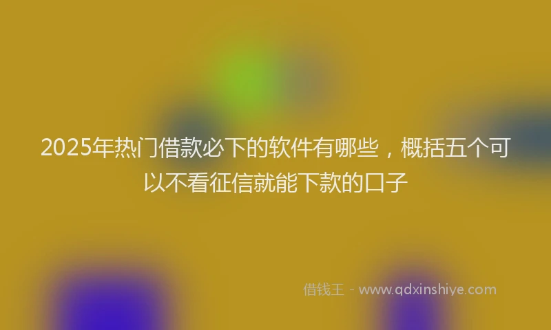 2025年热门借款必下的软件有哪些，概括五个可以不看征信就能下款的口子