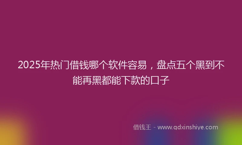2025年热门借钱哪个软件容易，盘点五个黑到不能再黑都能下款的口子