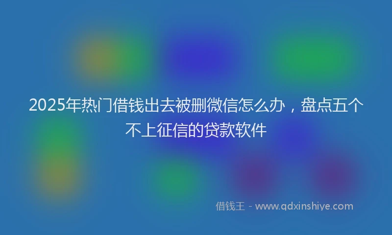 2025年热门借钱出去被删微信怎么办，盘点五个不上征信的贷款软件