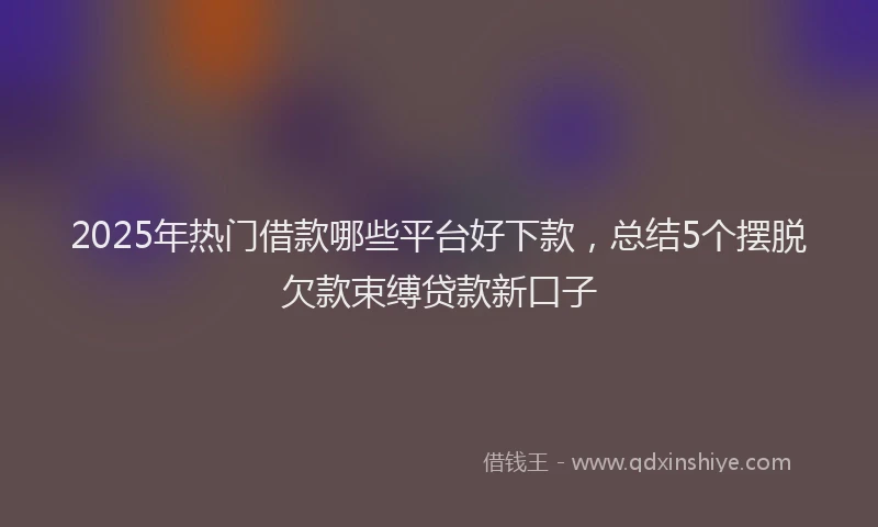 2025年热门借款哪些平台好下款，总结5个摆脱欠款束缚贷款新口子
