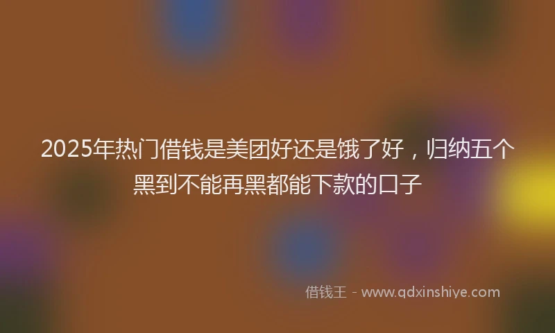 2025年热门借钱是美团好还是饿了好，归纳五个黑到不能再黑都能下款的口子