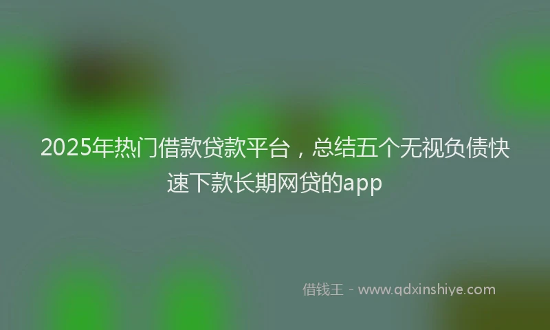 2025年热门借款贷款平台，总结五个无视负债快速下款长期网贷的app