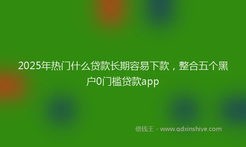 2025年热门什么贷款长期容易下款，整合五个黑户0门槛贷款app