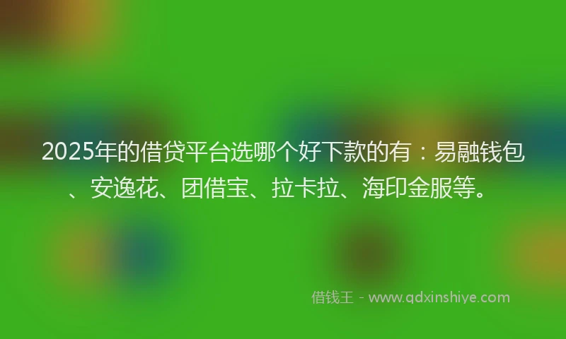 2025年的借贷平台选哪个好下款的有：易融钱包、安逸花、团借宝、拉卡拉、海印金服等。