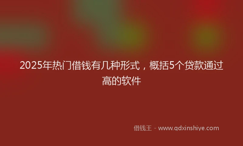 2025年热门借钱有几种形式，概括5个贷款通过高的软件