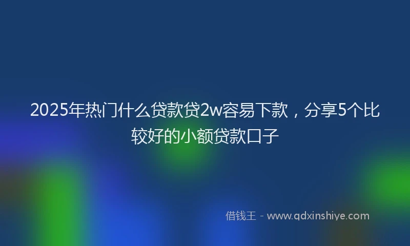 2025年热门什么贷款贷2w容易下款，分享5个比较好的小额贷款口子