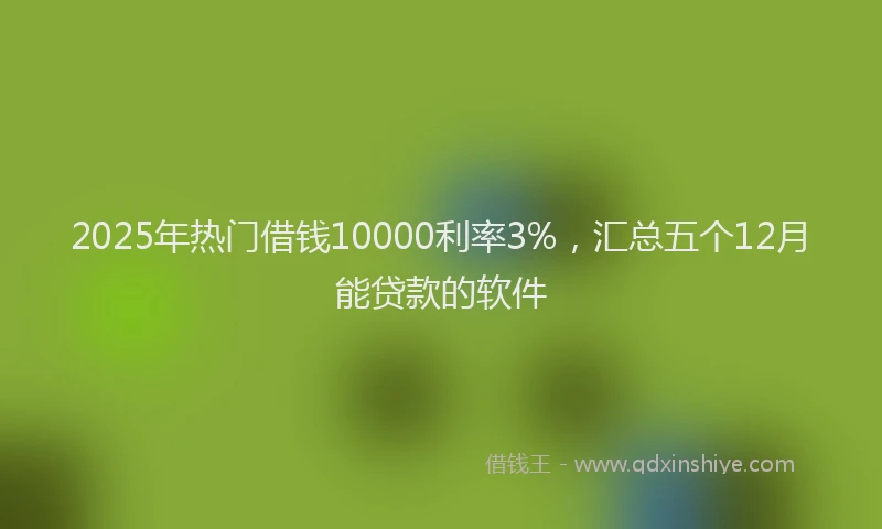 2025年热门借钱10000利率3%，汇总五个12月能贷款的软件