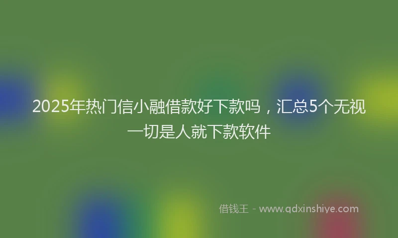 2025年热门信小融借款好下款吗，汇总5个无视一切是人就下款软件
