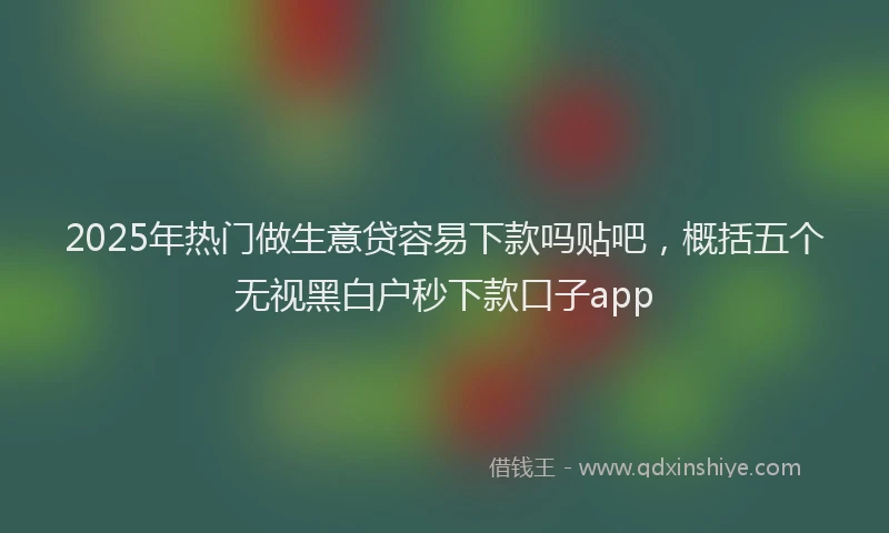 2025年热门做生意贷容易下款吗贴吧，概括五个无视黑白户秒下款口子app