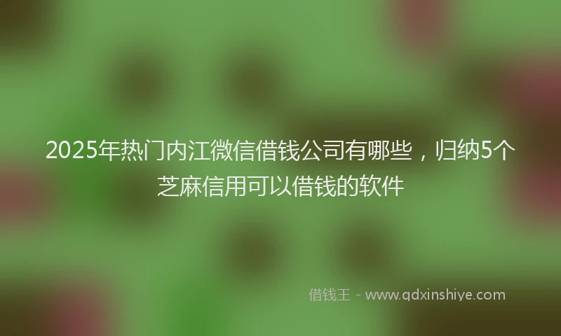 2025年热门内江微信借钱公司有哪些，归纳5个芝麻信用可以借钱的软件