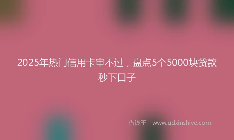 2025年热门信用卡审不过，盘点5个5000块贷款秒下口子