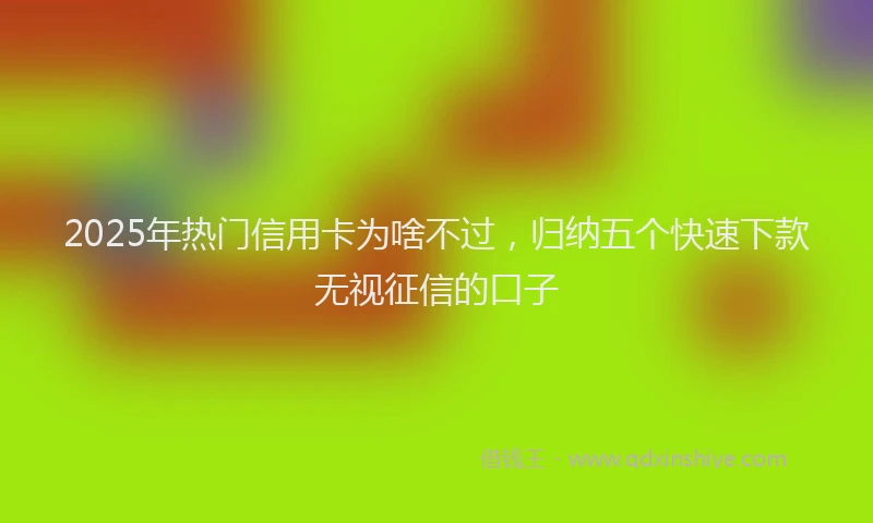 2025年热门信用卡为啥不过，归纳五个快速下款无视征信的口子