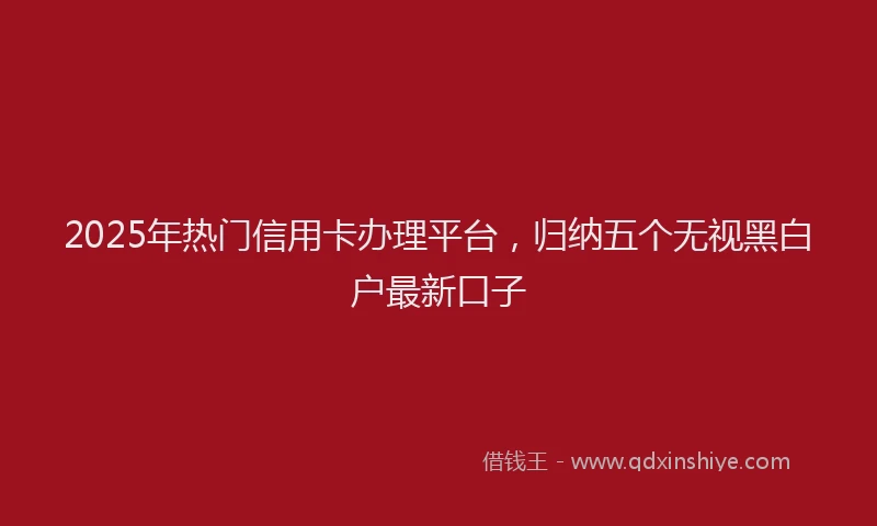 2025年热门信用卡办理平台，归纳五个无视黑白户最新口子