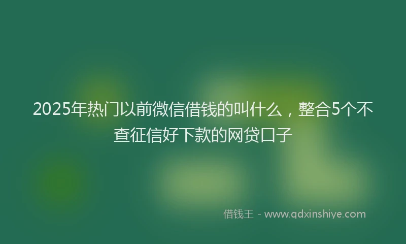 2025年热门以前微信借钱的叫什么，整合5个不查征信好下款的网贷口子