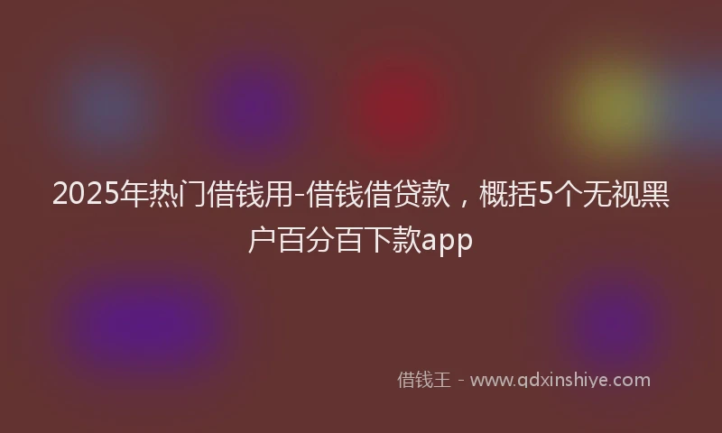 2025年热门借钱用-借钱借贷款，概括5个无视黑户百分百下款app