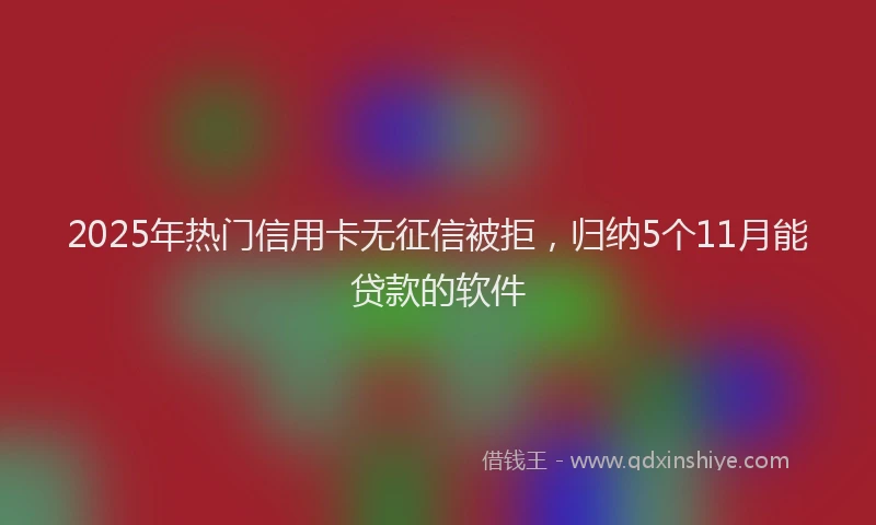 2025年热门信用卡无征信被拒，归纳5个11月能贷款的软件